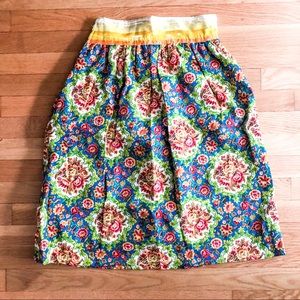 Handmade Vintage Multicolor Floral & Velvet Skirt